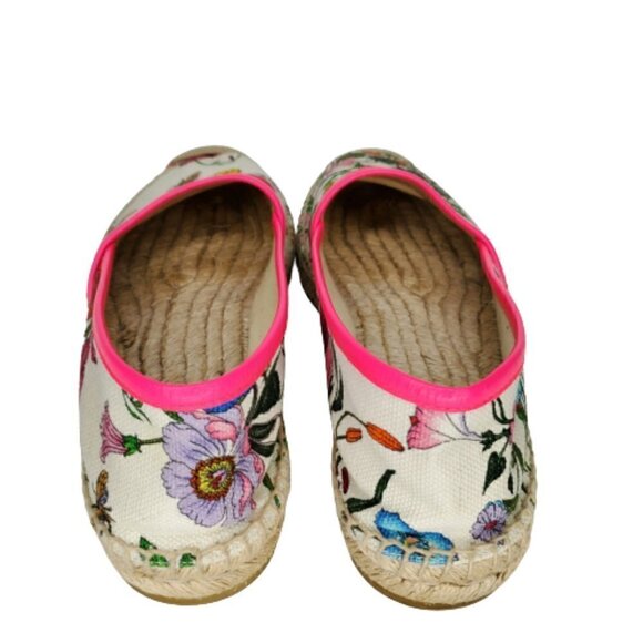 Gucci Flora Canvas Slip On Espadrille Flats - Picture 3 of 7